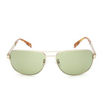 Cyrille Rounded Aviator // Green + Brown