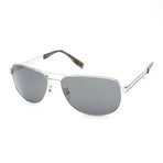 Cyrille Rounded Aviator // Silver + Black