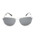 Cyrille Rounded Aviator // Silver + Black