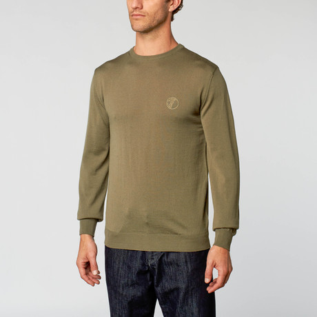 Versace // Crew Neck Sweater + Circle Medusa Embroidery // Green (S)