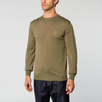 Versace // Crew Neck Sweater + Circle Medusa Embroidery // Green (L)