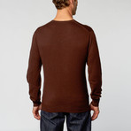 Wool V-Neck Sweater // Burgundy (XL)