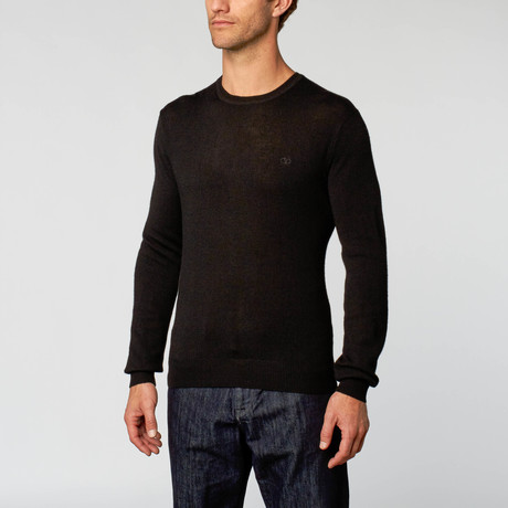 Wool Crew Neck Sweater // Black (S)