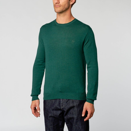 Wool Crew Neck Sweater // Dark Green (S)