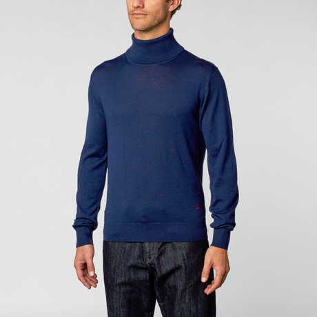 Turtle Neck Sweater // Navy Blue (S)