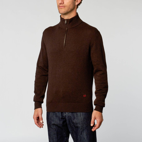 Half Zip Sweater // Dark Brown (S)