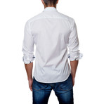 T Button-Up + Paisley Detail // White (M)