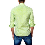 Disco Dot Placket Button-Up Shirt // Lime (XL)