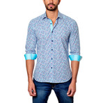 Stained Glass Button-Down Shirt // Turquoise (M)