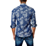 Camo Button-Down Shirt // Navy (L)