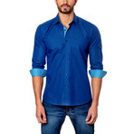 Contrast Placket Button-Down Shirt // Royal Blue (S)