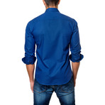 Contrast Placket Button-Down Shirt // Royal Blue (S)