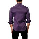 Jared Lang // Contrast Placket Button-Down Shirt // Dark Purple (S)