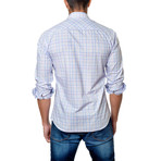 Jared Lang // Plaid Button-Down Shirt // Light Blue (XL)