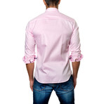 Jared Lang // Micro-Graph Button-Down Shirt // Pink (M)