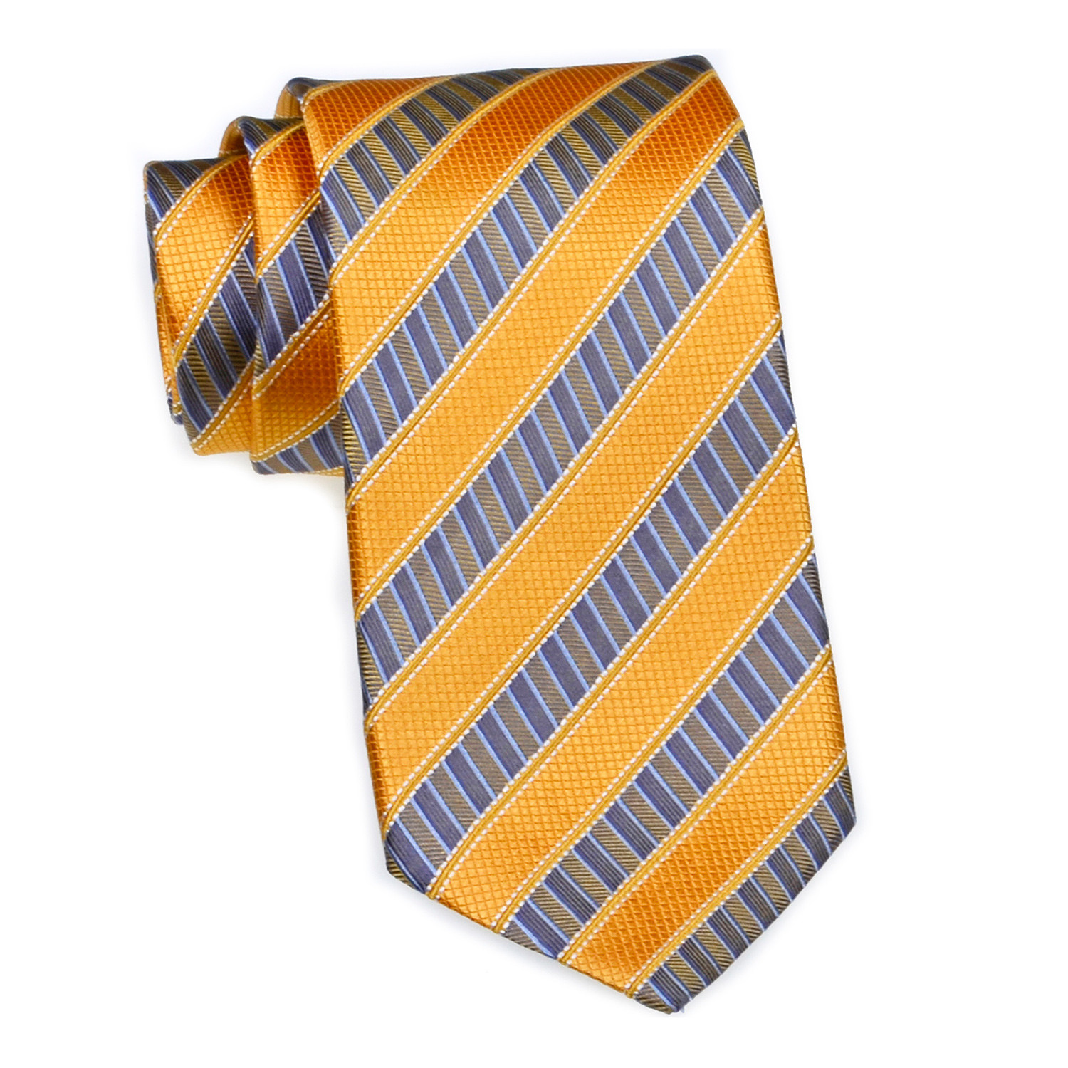 Striped Tie // Yellow + Blue - Levinas Ties - Touch of Modern