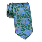 Floral Tie // Green + Blue