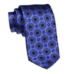 Floral Disk Tie // Blue