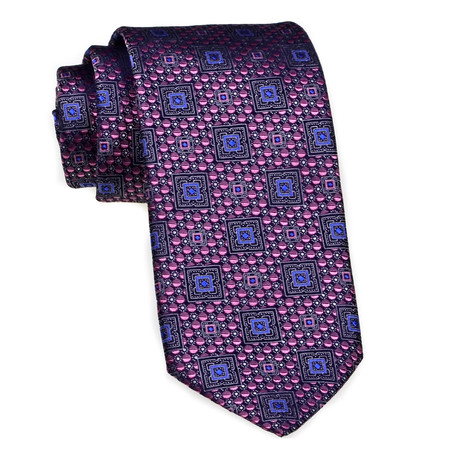 Tiled Tie // Pink + Blue