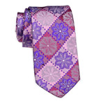 Floral Tile Tie // Purple + Pink