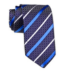 Multi-Striped Tie // Navy + Silver + Blue