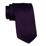 Micro Dot + Striped Tie // Dark Purple