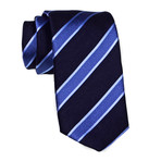 Striped Tie // Navy + Light Blue