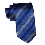 Striped Tie //  Blue + Navy + Beige