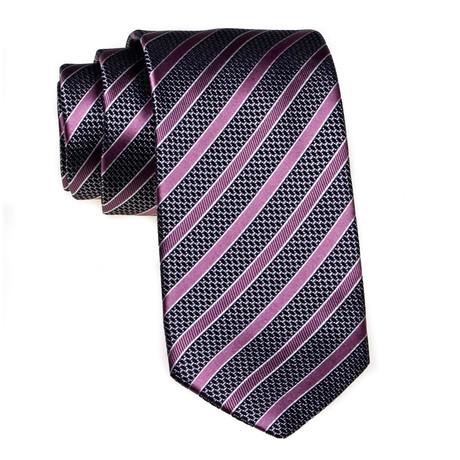 Stripe Tie // Charcoal + Dirty Pink