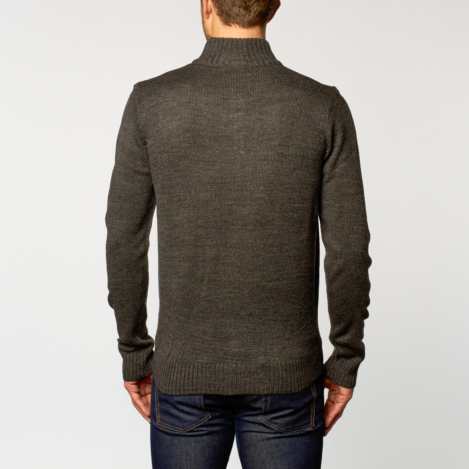 Quarter-Zip Sweater // Dark Grey (S) - J. Taverniti - Touch of Modern