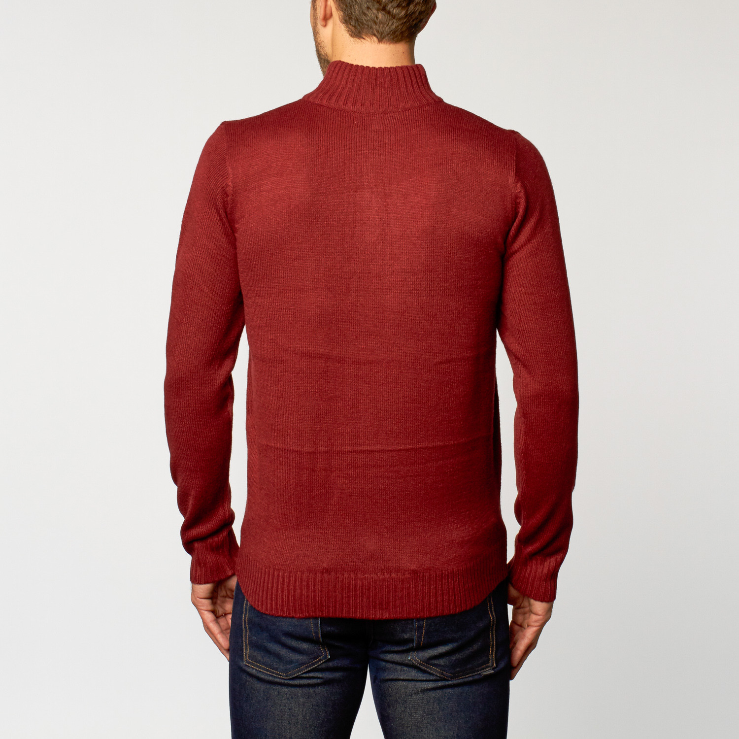 Quarter-Zip Sweater // Red (2XL) - J. Taverniti - Touch of Modern