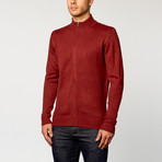 Long Sleeve Zip Sweater // Red (S)