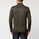 Long Sleeve Zip Sweater // Dark Grey (S)