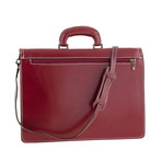 Multi-Pocket Briefcase with Strap // Red