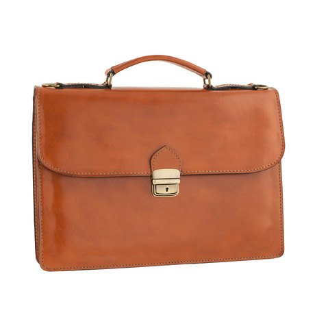 Snap Closure Briefcase // Honey