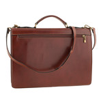 Snap Closure Briefcase // Brown