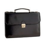 Snap Closure Briefcase // Black