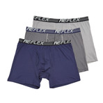 Microfiber Performance Underwear // Grey + Navy Check // Pack of 3 (S)