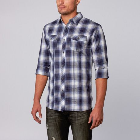 Parallel Button-Up Shirt // Navy (S)