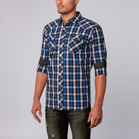 Indigo Star // Slack Plaid Shirt // Blue (S)