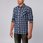 Indigo Star // Slack Plaid Shirt // Blue (M)