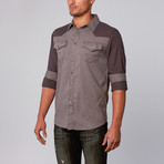 Pope Color Blocked Shirt // Dark Charcoal (M)