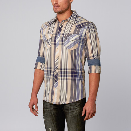 Benton Snap-Up Shirt // Khaki (S)