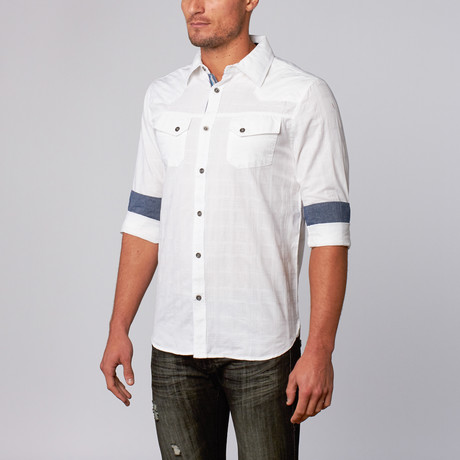 Urgent Gear // Nick Plaid Shirt // White (S)