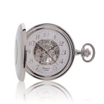 Skeleton Movement Half Hunter Pocket Watch Manual Wind // PW47