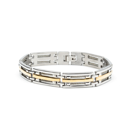 Gold Plated Center Stainless Steel Bracelet