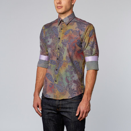 Pastel Geometric Button-Up // Lilac (2XL)