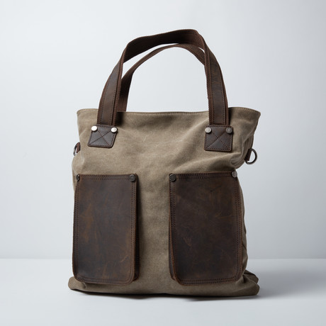 Double Pocket Tote (Khaki)