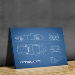 Toyota GT2000 // Blue (Print // 18"W x 24"H x .01"D)