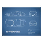 Toyota GT2000 // Blue (Print // 18"W x 24"H x .01"D)